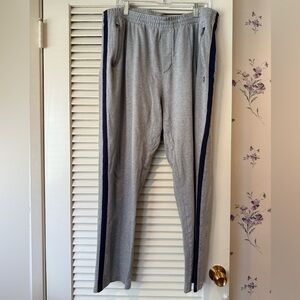 Polo Ralph Lauren Grey Sweatpants with Navy Side Stripes & Zippered Pockets XL